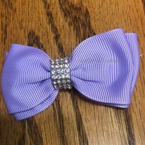 Orchid 3" Double Bow tie Bow with Rhinestone Center  4B2397Handmade NWT Boutique